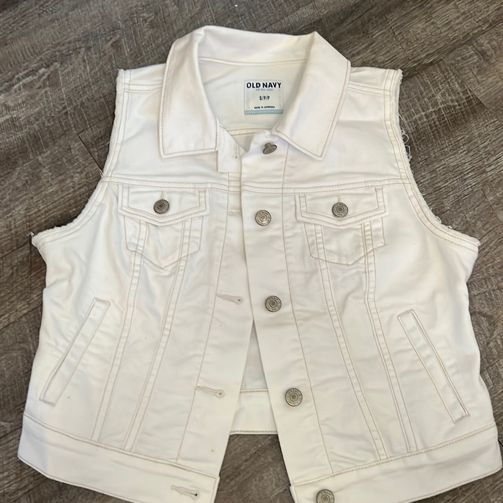 Old Navy White Denim Vest